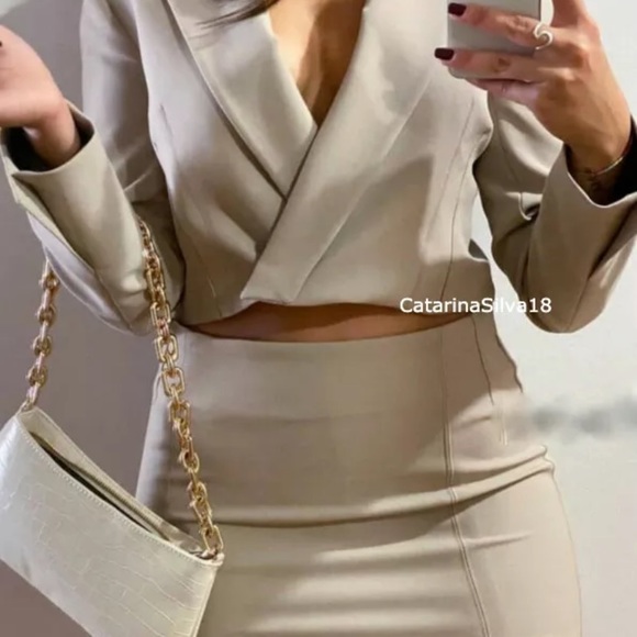 NWT Zara 2 Piece Cropped Blazer & Mini Skirt Set - Picture 7 of 12